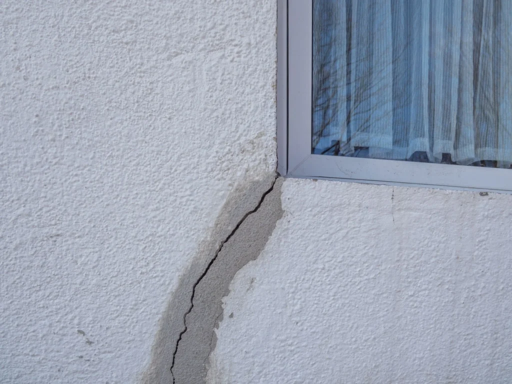 Signs of structural damage in a house